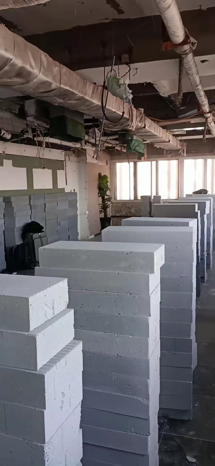 泡沫砖隔墙现场